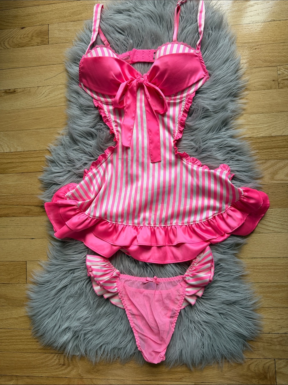 Victoria's Secret Sexy Little Things Pink Satin Apron